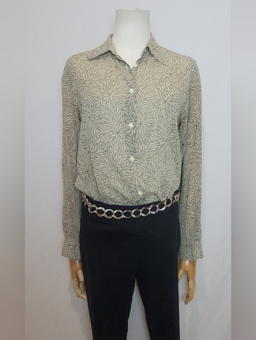 Vintage Kors Michael Kors Abstract Leaf Print Shirt, Size Medium